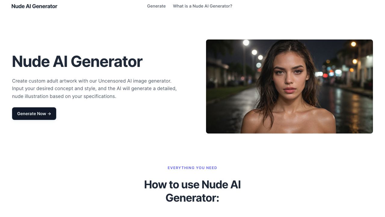 Nude AI 网站截图