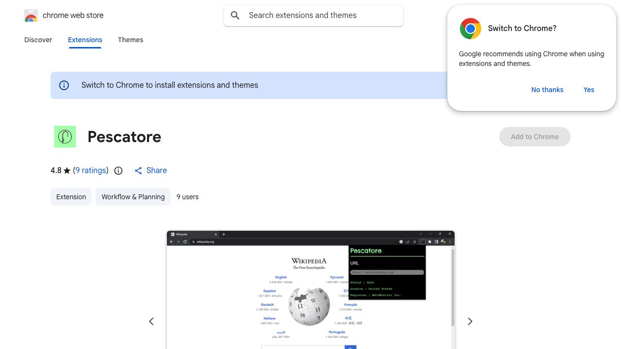 Pescatore 网站截图