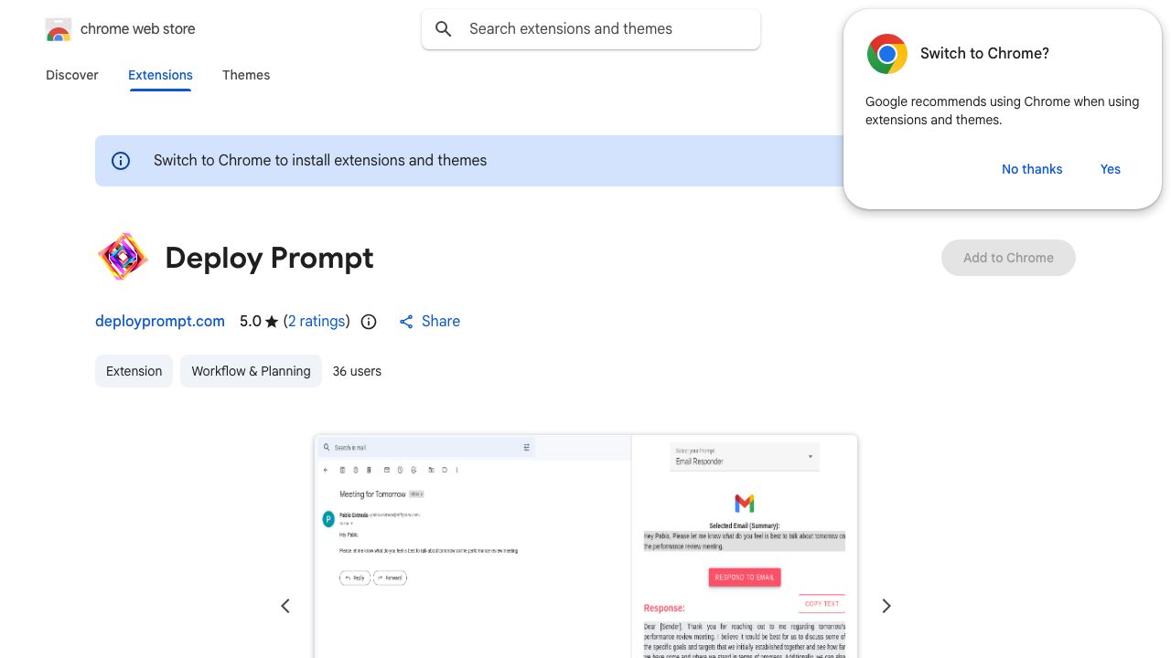 Deploy Prompt website screenshot