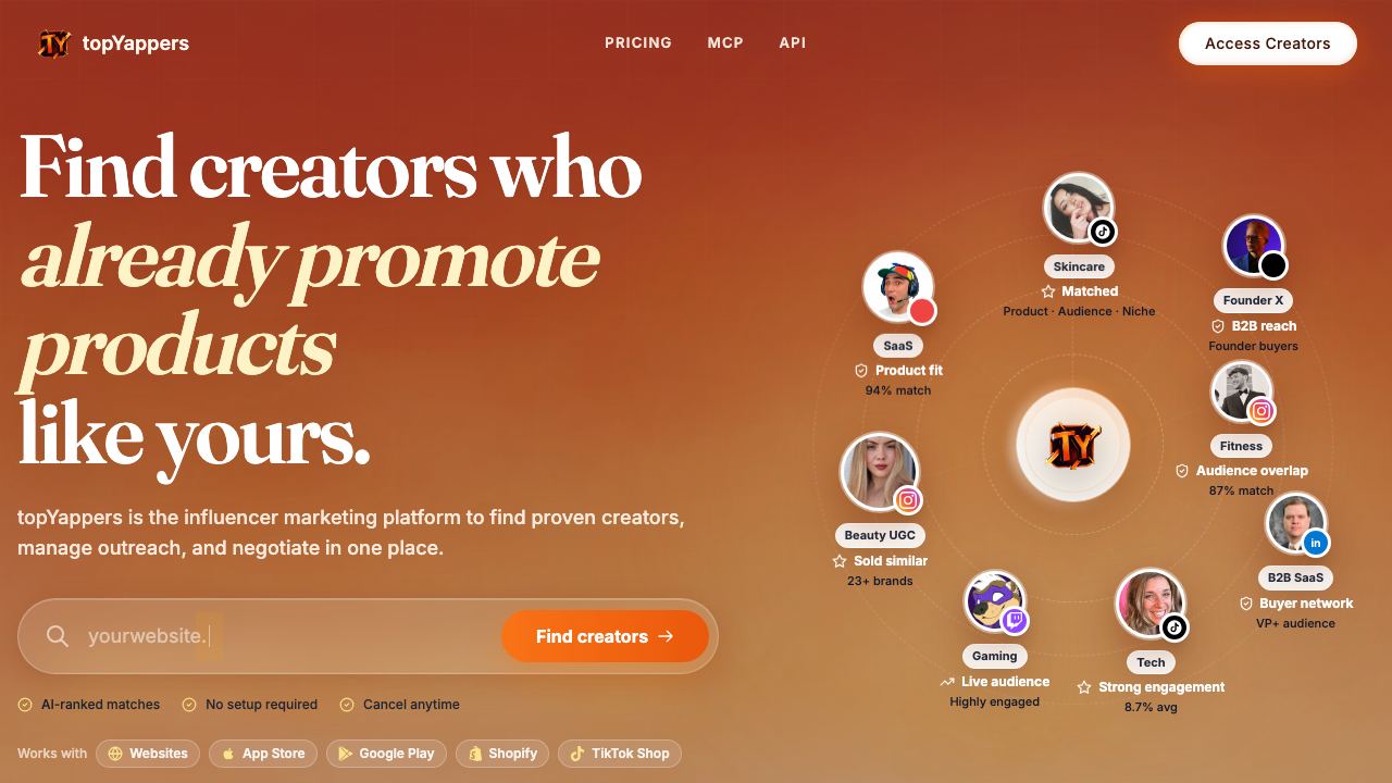 topYappers website screenshot