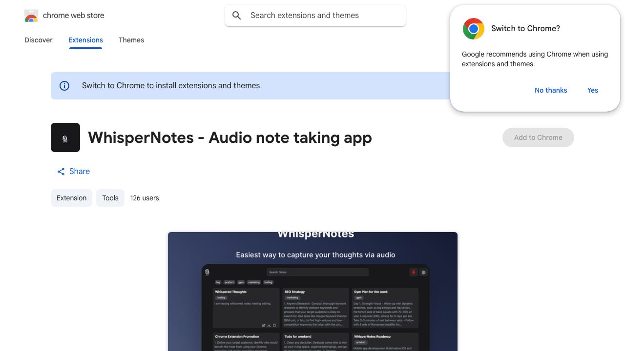 WhisperNotes - Audio note taking app 网站截图