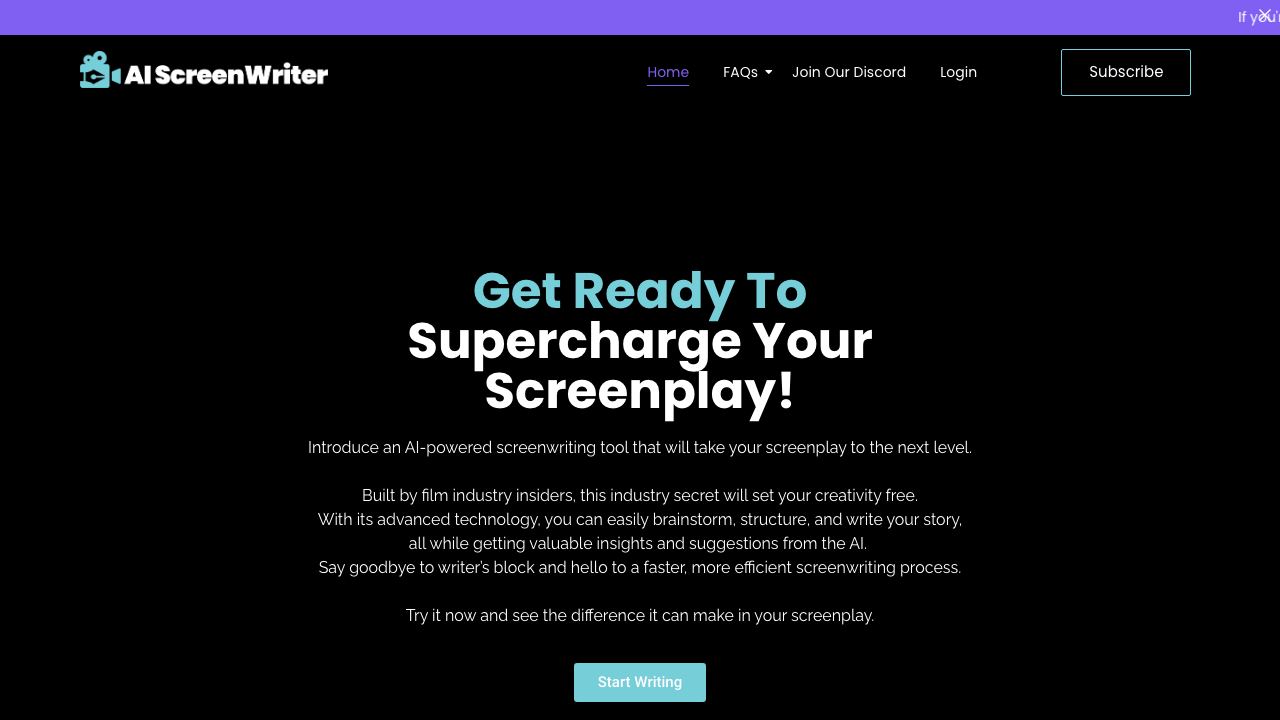 AI Screenwriting Tool 网站截图