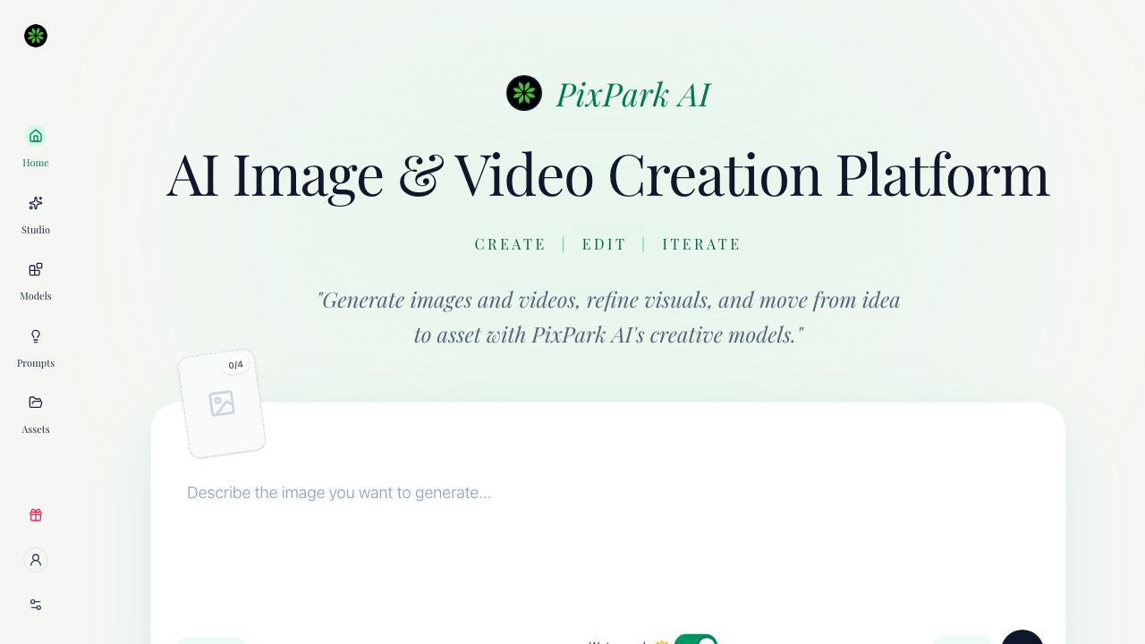 PixPark AI : AI Image To Image Generator website screenshot