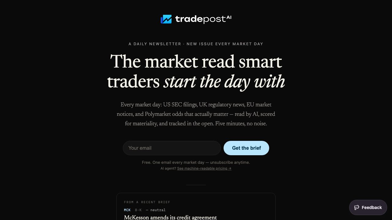 Tradepost.ai 网站截图