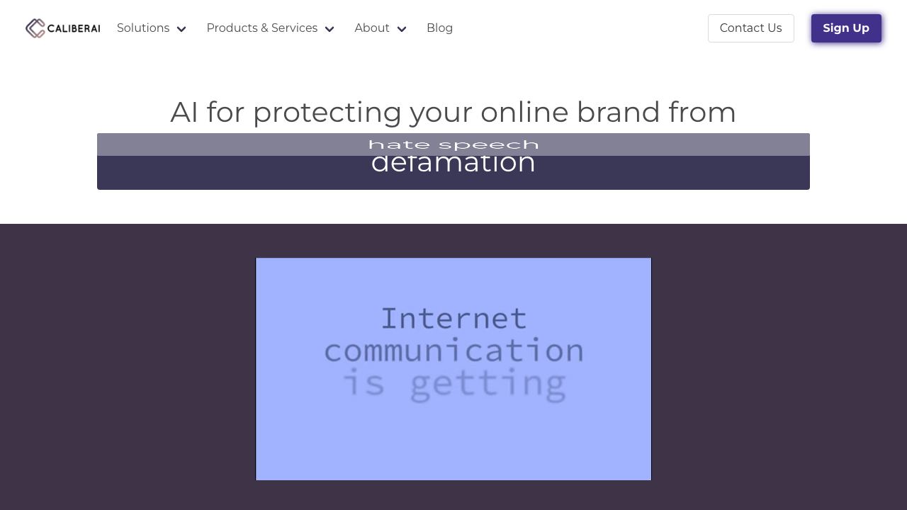 CaliberAI website screenshot