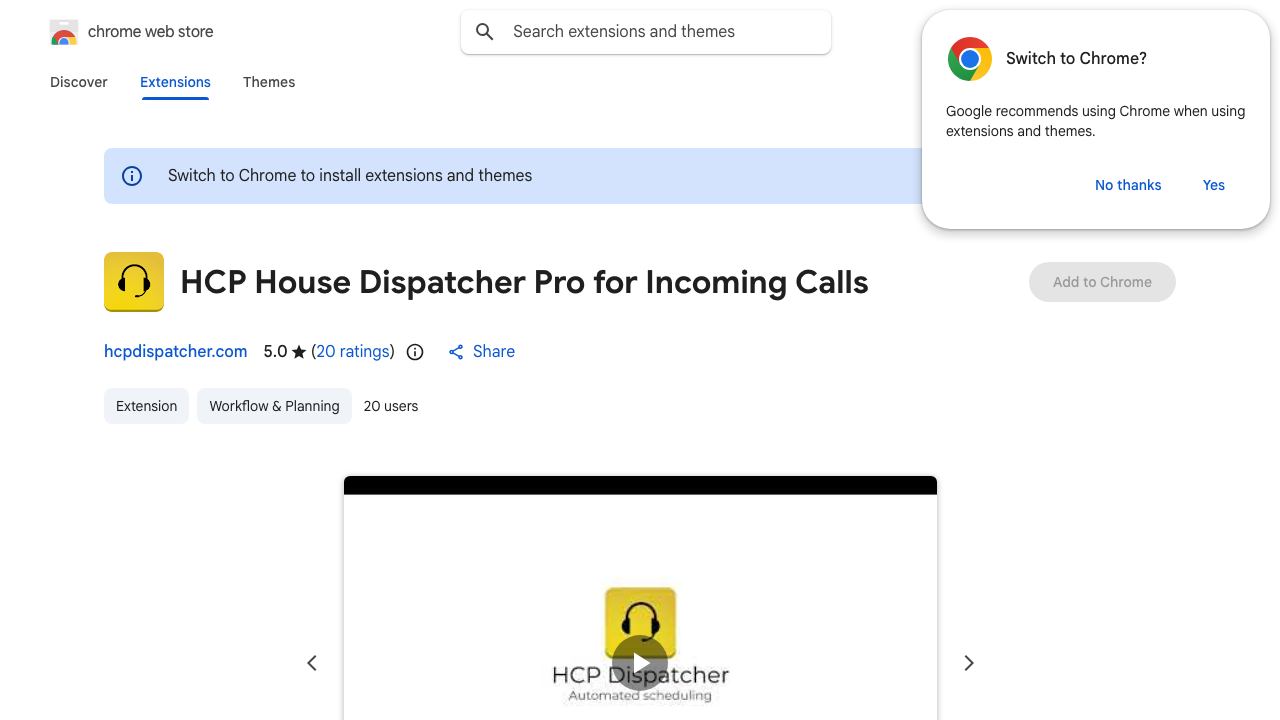 HCP House Dispatcher Pro for Incoming Calls 网站截图