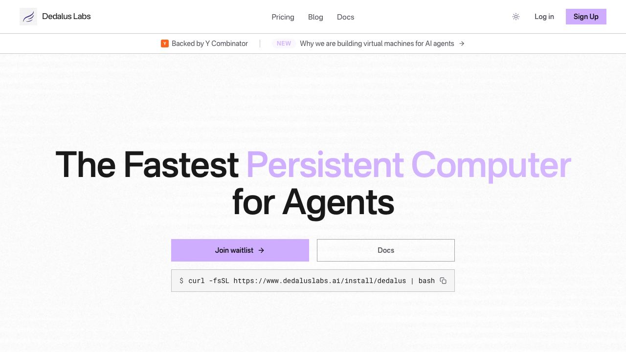 Dedalus Labs 网站截图