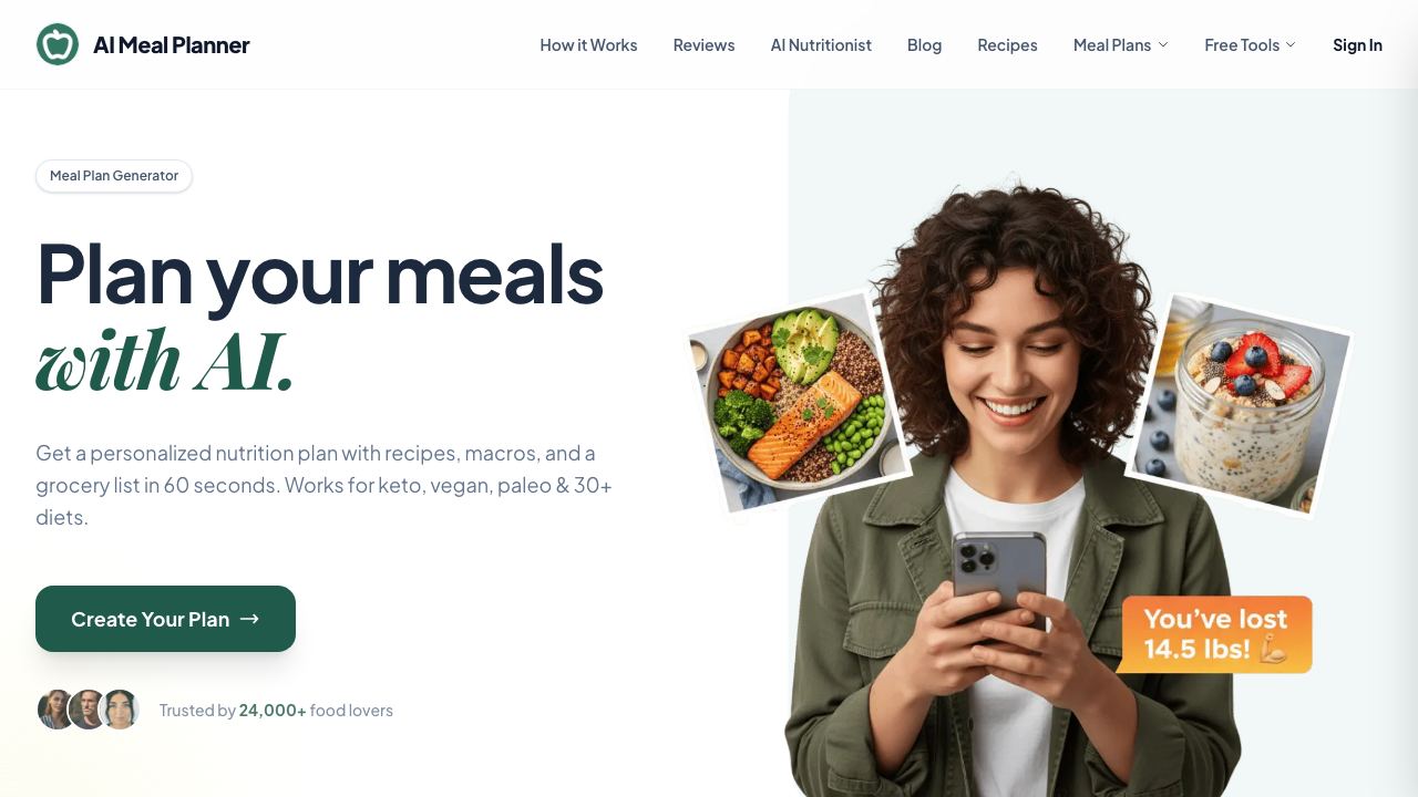AI Meal Planner 网站截图