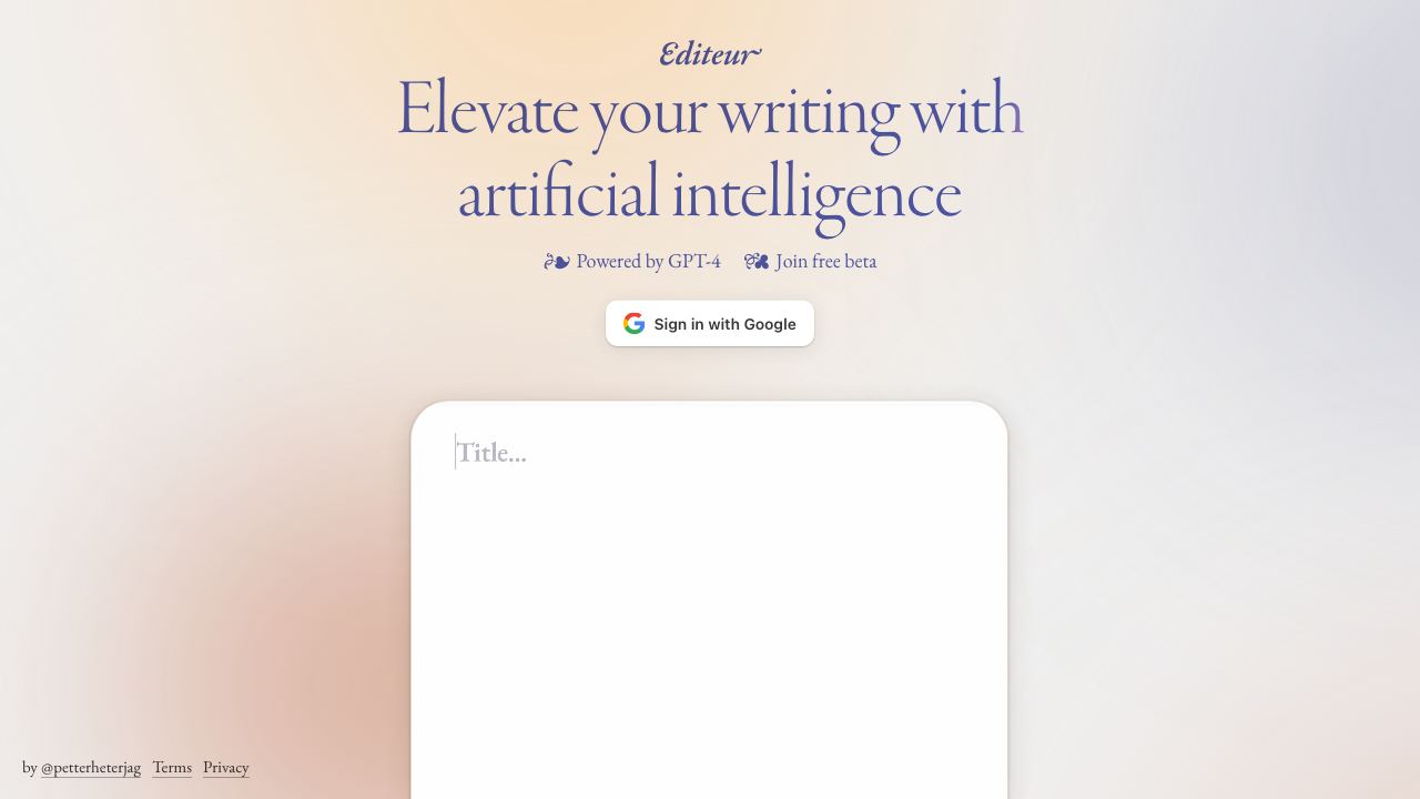 Editeur 网站截图