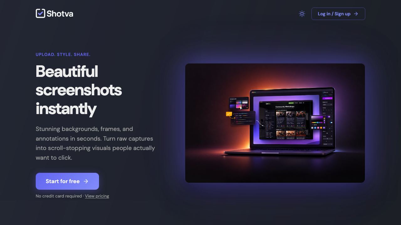 Shotva 网站截图