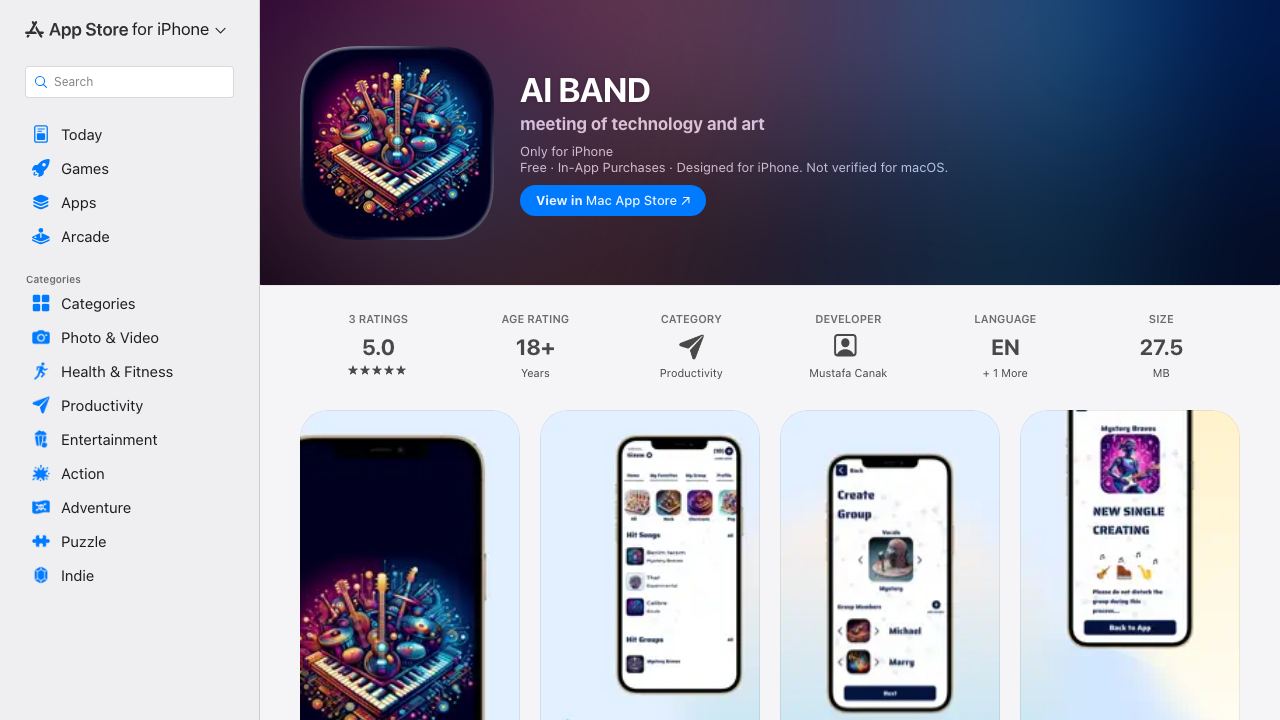 AI BAND 网站截图