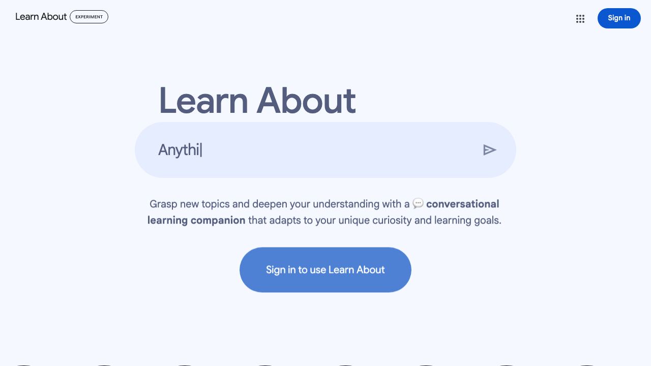 Learn About website screenshot