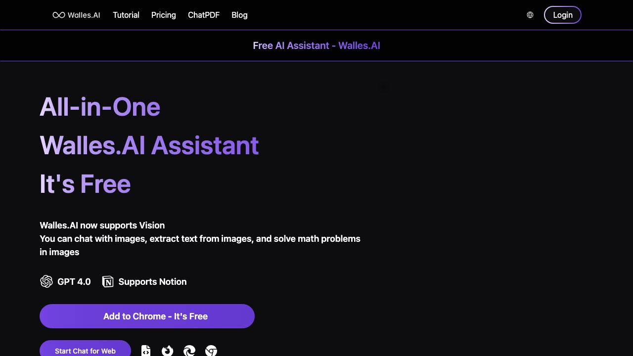 Walles.ai - Your AI Browser Sidekick 网站截图
