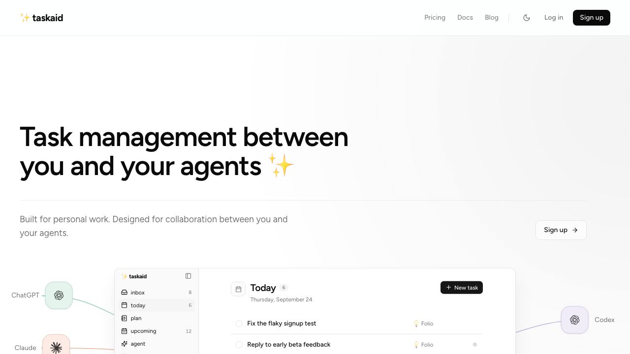 Taskaid AI website screenshot