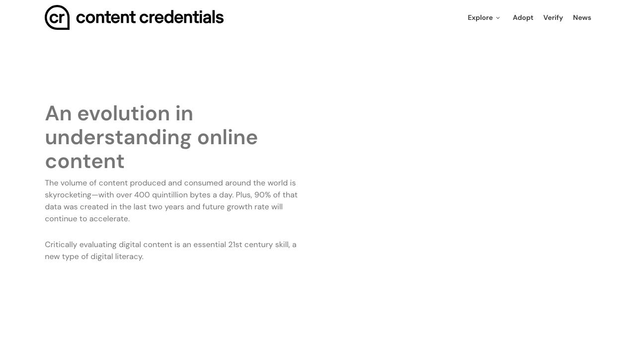 Content Credentials website screenshot