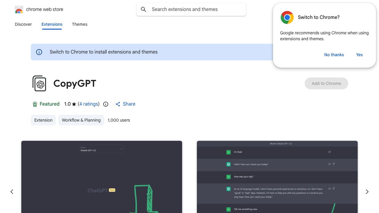 CopyGPT 网站截图
