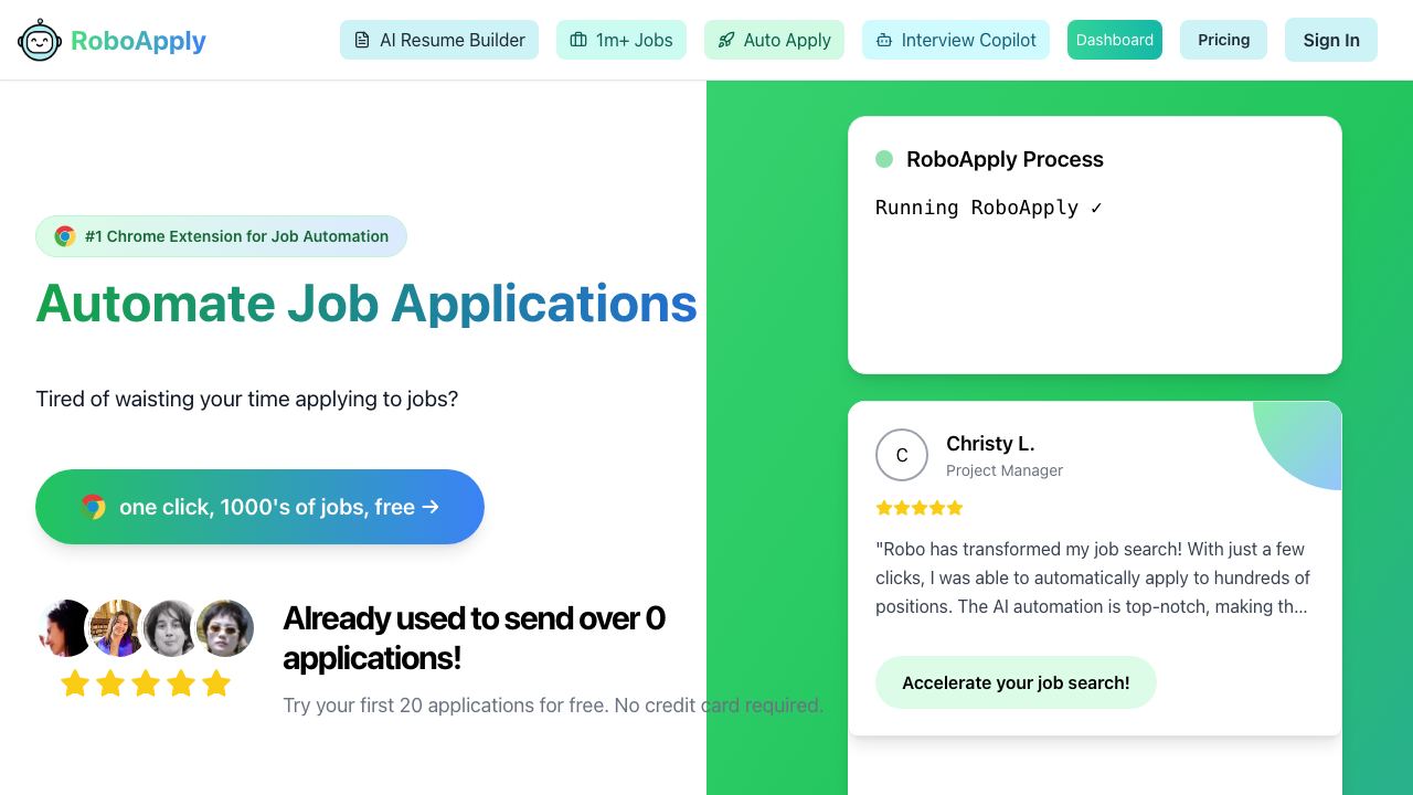 RoboApply.ai 网站截图
