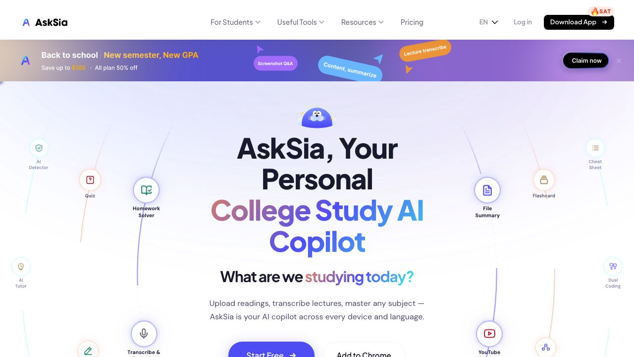 Asksia website screenshot