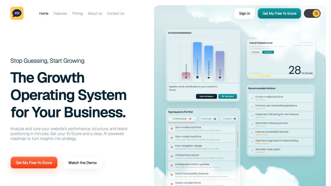 Yo MaaS (Marketing-as-a-Service) website screenshot