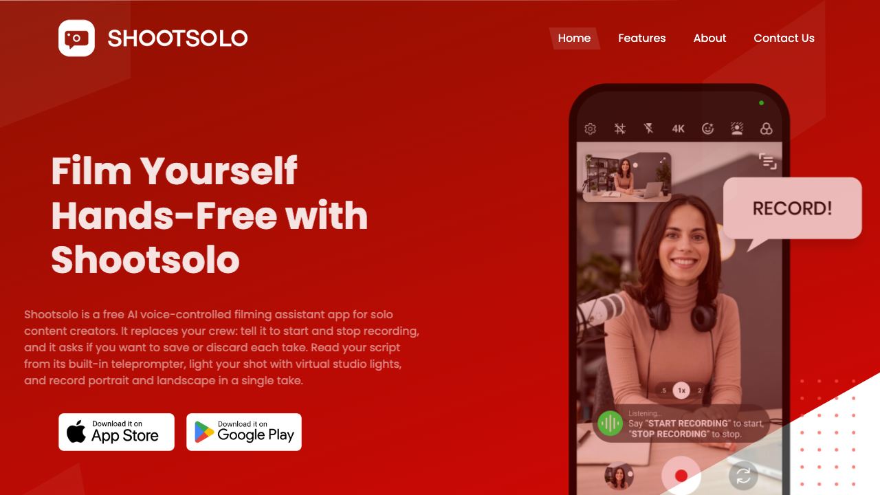 ShootSolo website screenshot