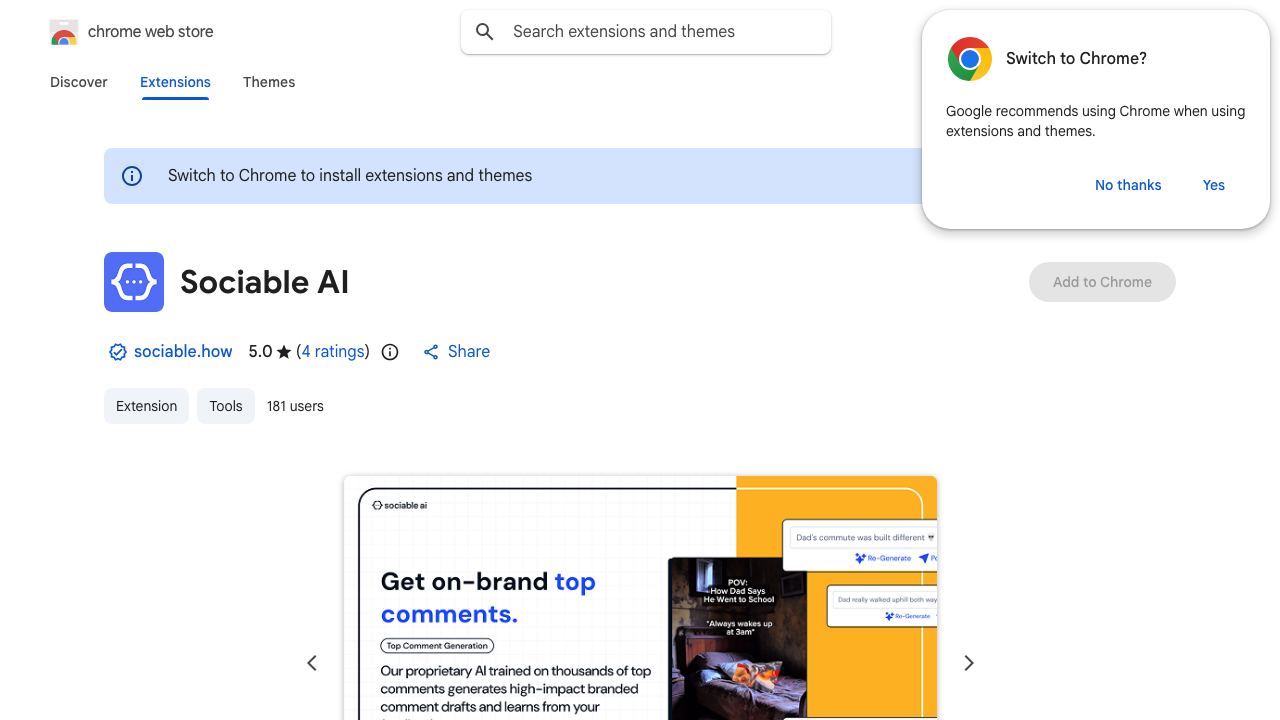 Sociable AI 网站截图