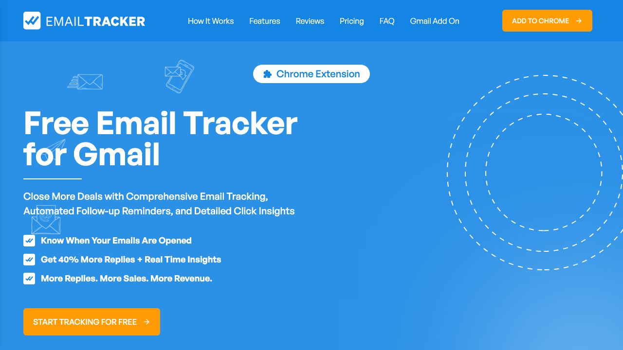 Email Tracker website screenshot