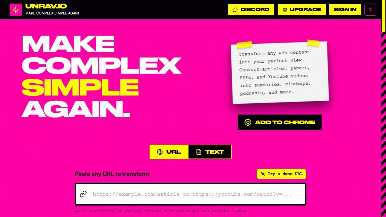 Unrav.io website screenshot