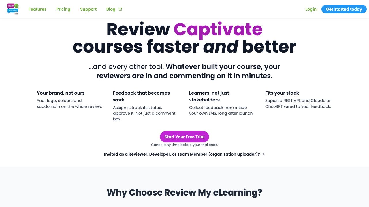 Review My eLearning website screenshot
