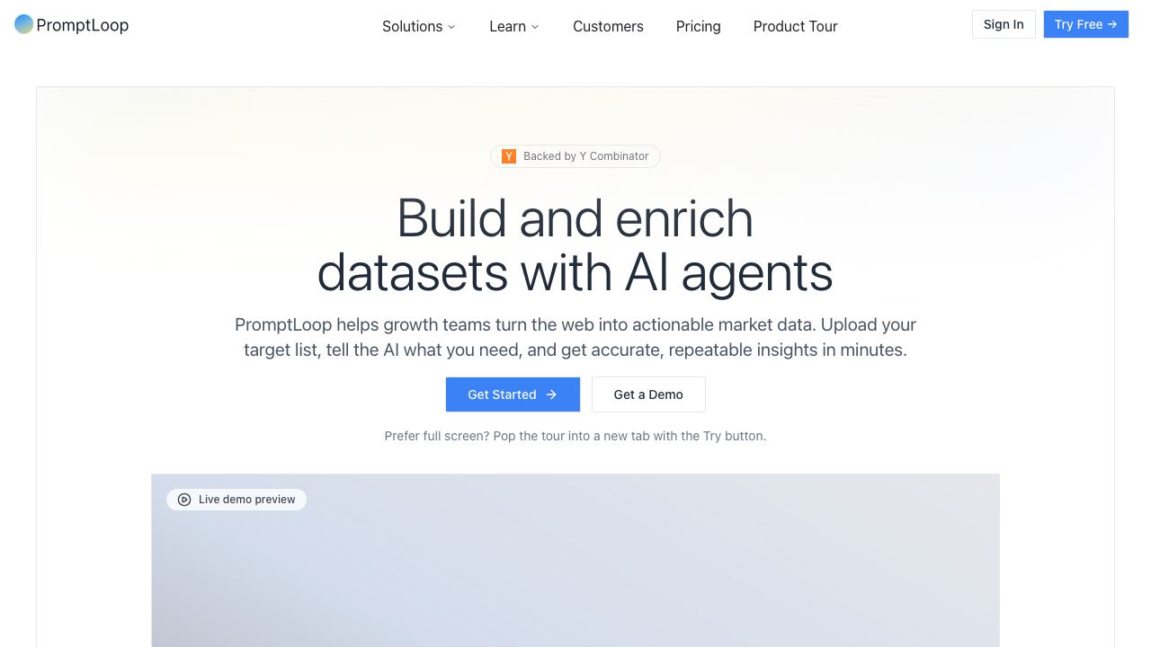 PromptLoop website screenshot