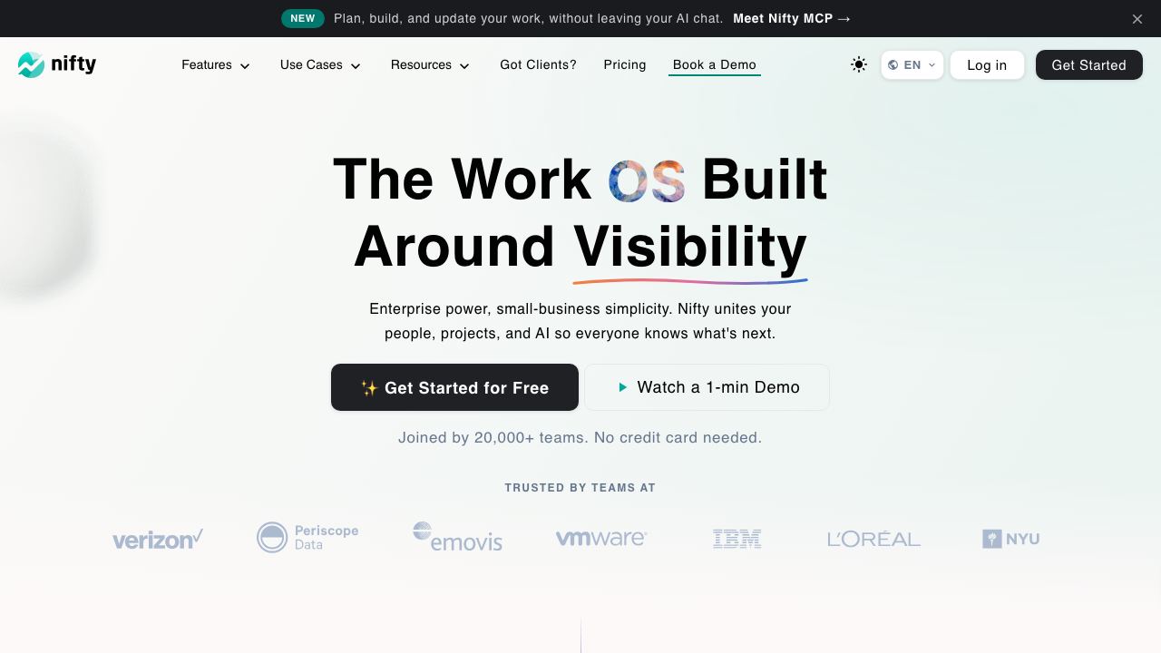 Nifty website screenshot