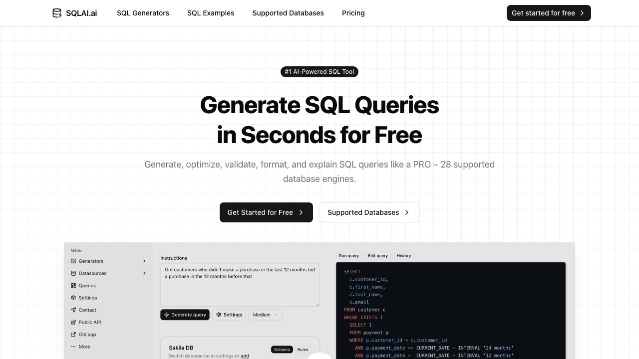 SQLAI.ai 网站截图