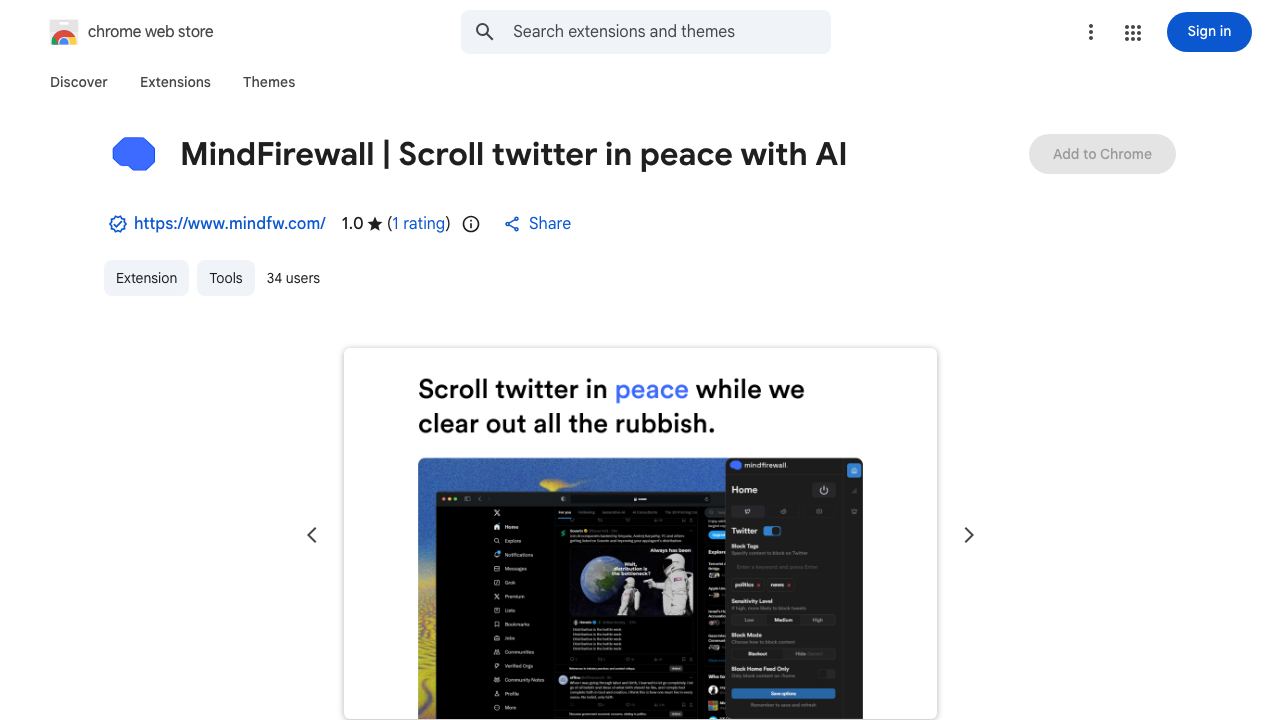 MindFirewall: Social Media Doesn't Have To Be Negative 网站截图