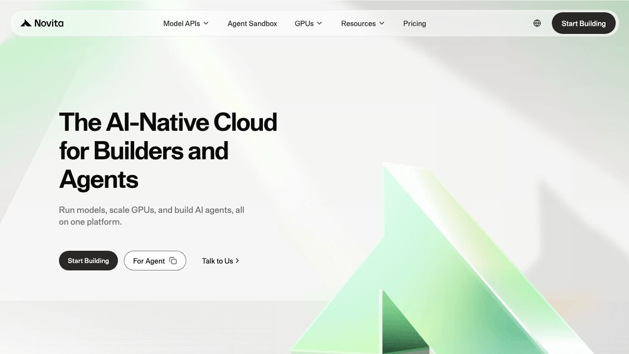 novita.ai 网站截图