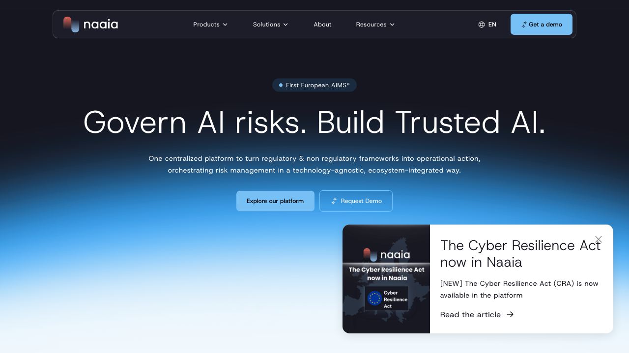 Naaia website screenshot