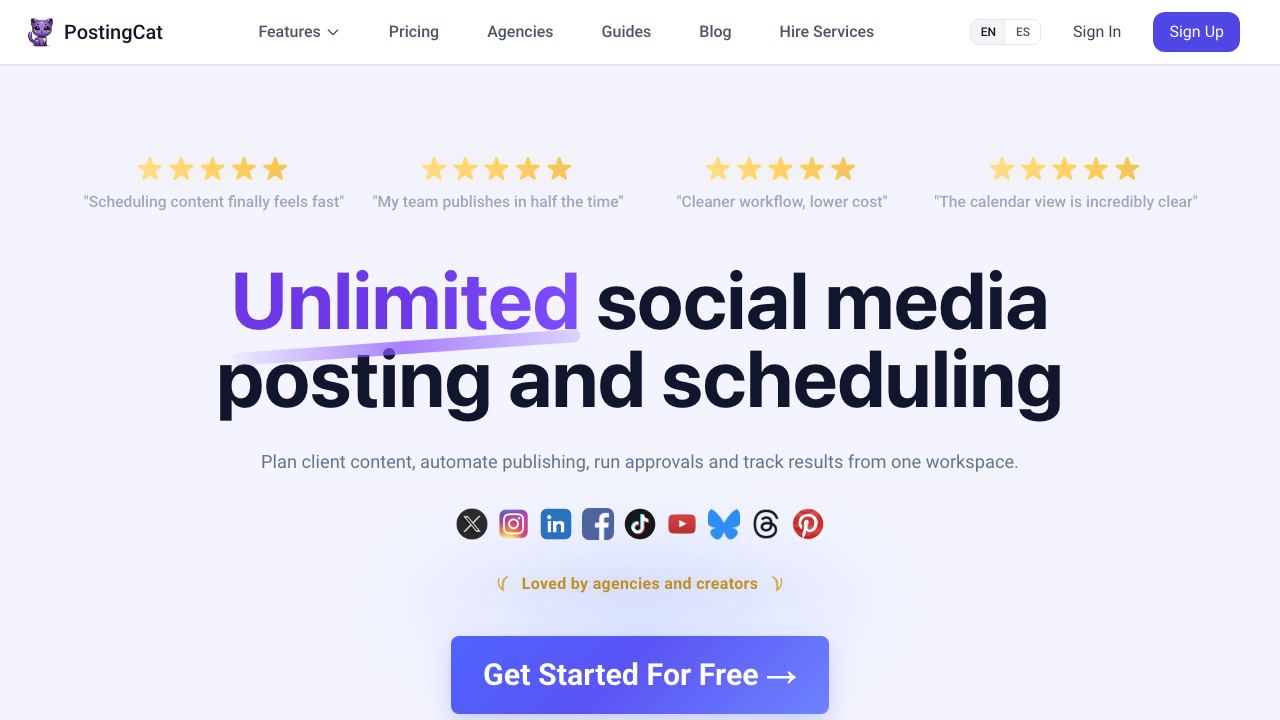 PostingCat website screenshot