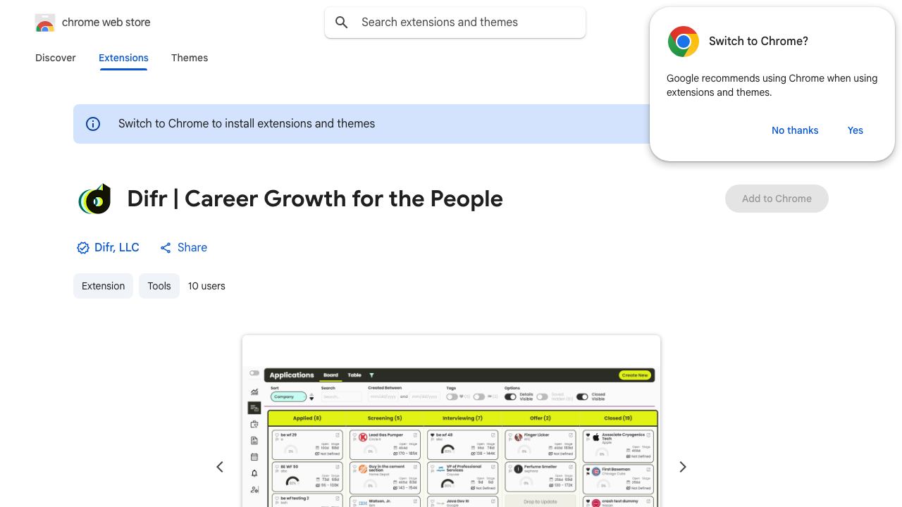 Difr | Career Growth for the People 网站截图