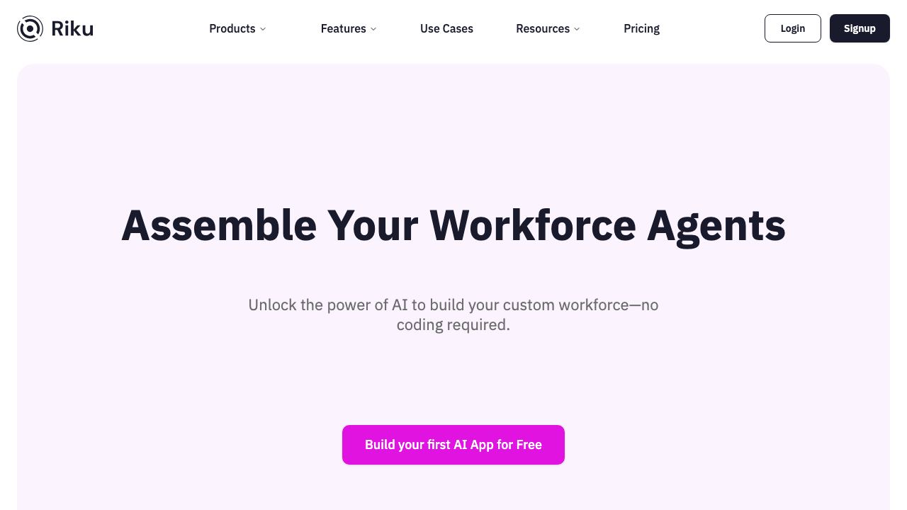 Riku.ai website screenshot