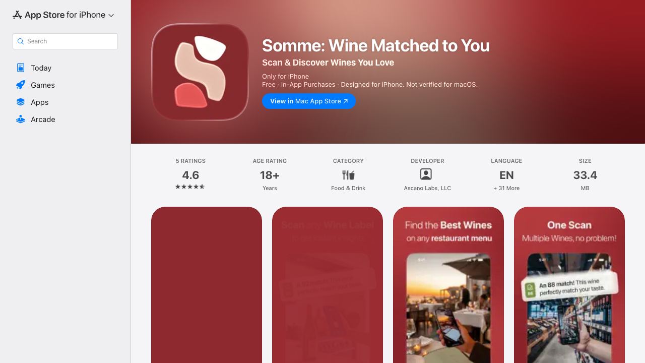 Somme: Wine Matched to You 网站截图