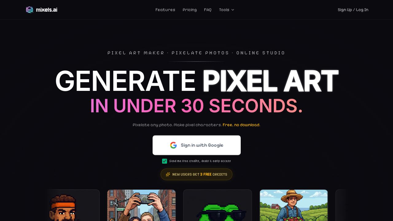 Mixels.ai website screenshot