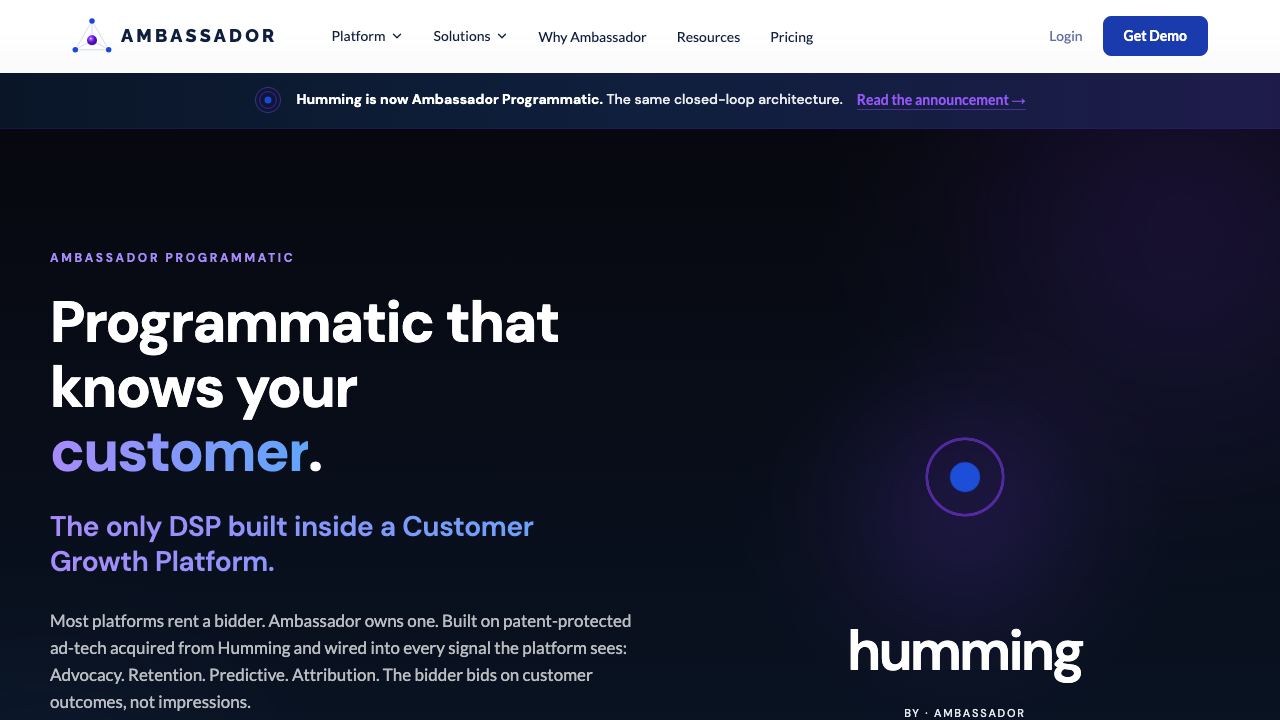 Humming website screenshot
