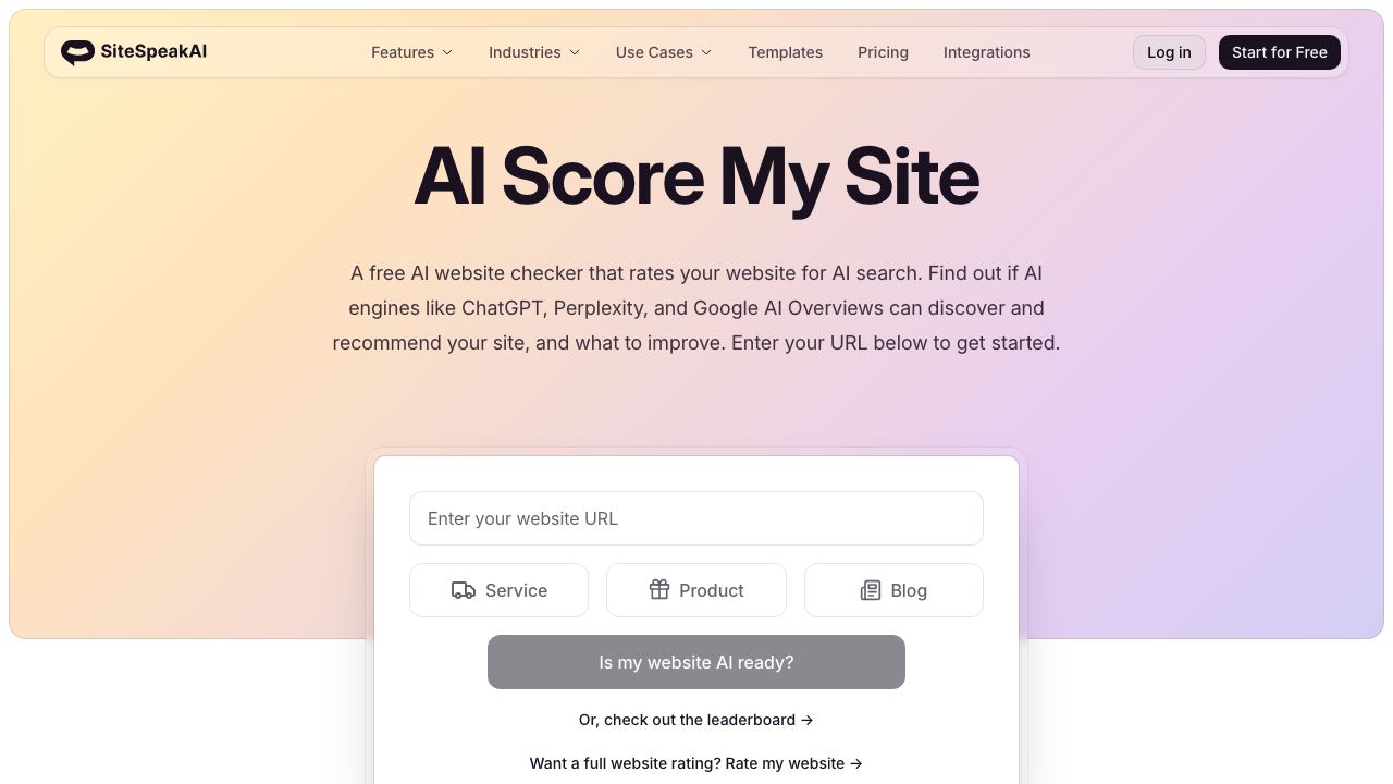 AI Score My Site 网站截图