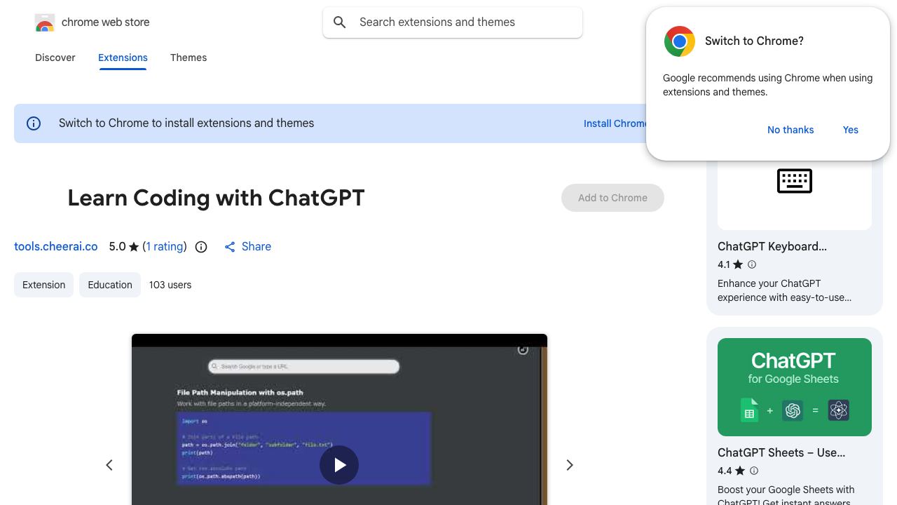 Learn Coding with ChatGPT 网站截图