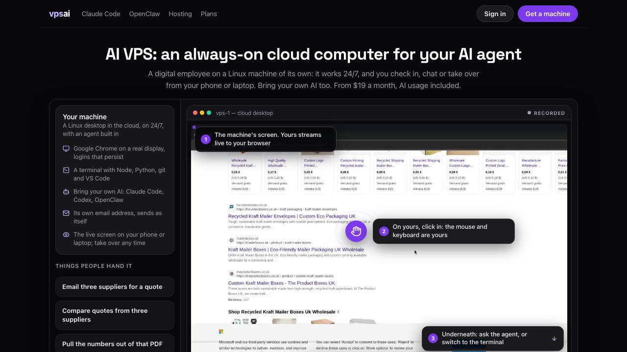 VPS AI 网站截图
