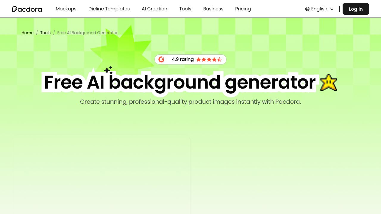 Pacdora AI Background Generator 网站截图