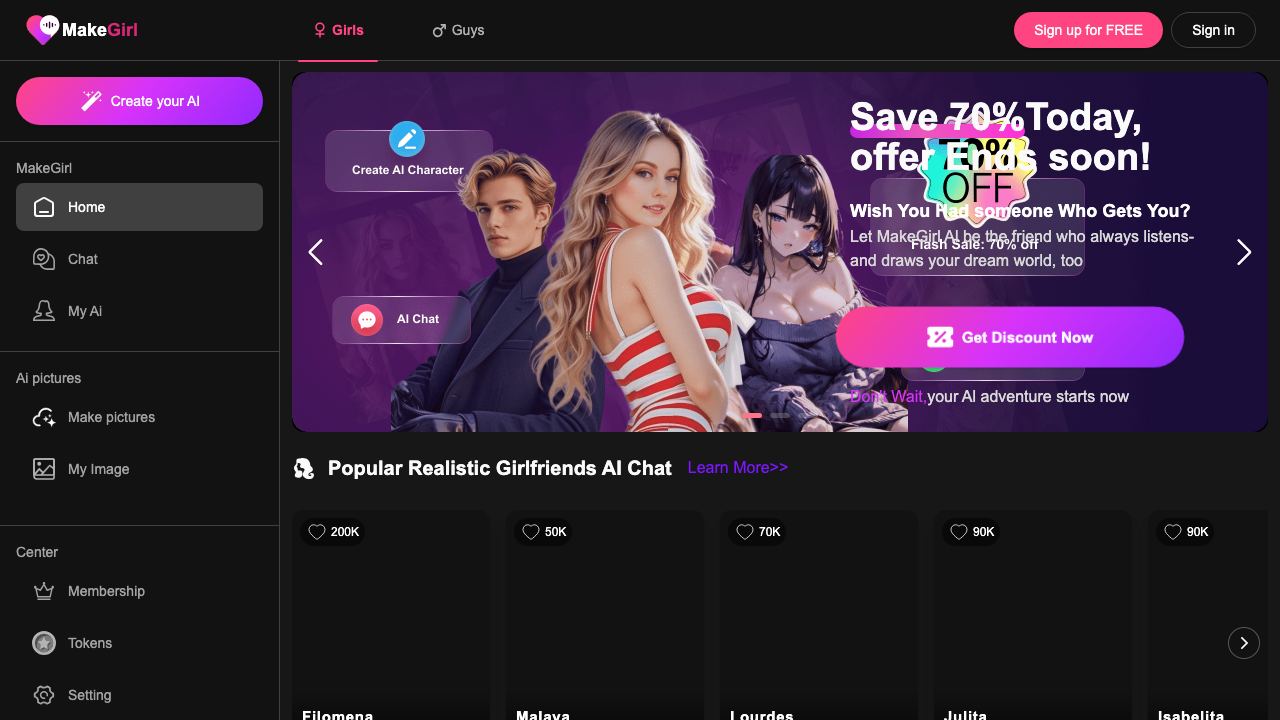 MakeGirl 网站截图