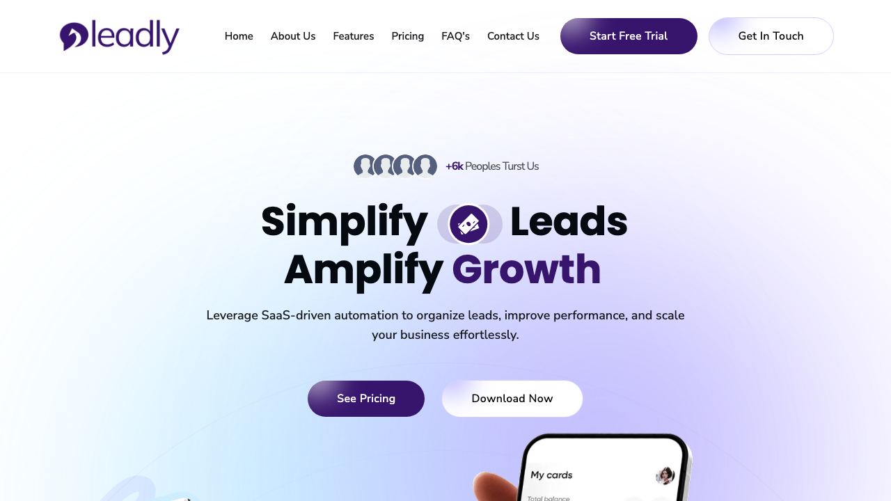 Leadly 网站截图