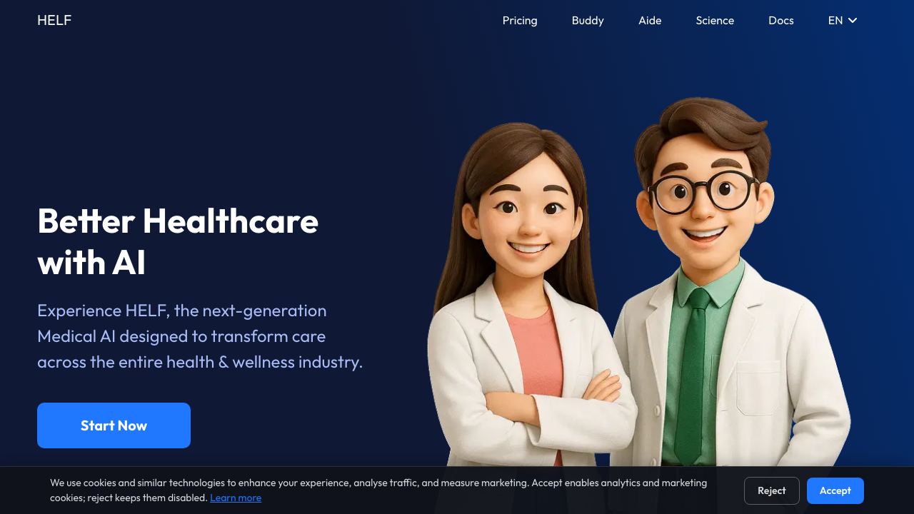 Health Expert Language Framework (HELF) 网站截图