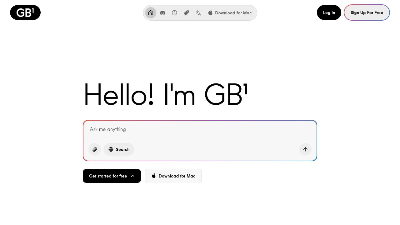 GB1: The AI from the UK 网站截图
