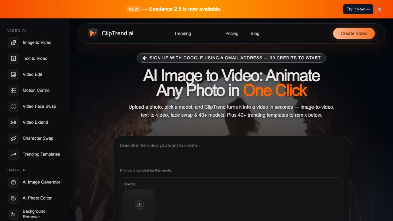 Cliptrend.ai 网站截图