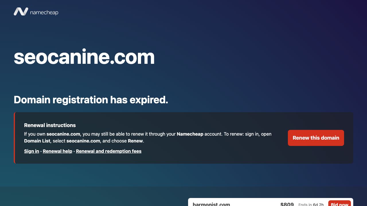 SEO Canine 网站截图